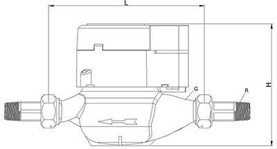 NB-IOT物联网远传水表外形尺寸图